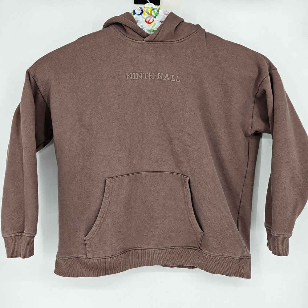 Ninth Hall Fundamentals Hoodie Mens Large Taupe Brown Pullover Oversized